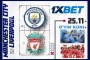 1xbet futbolga pul tikish - Man City vs Liverpool